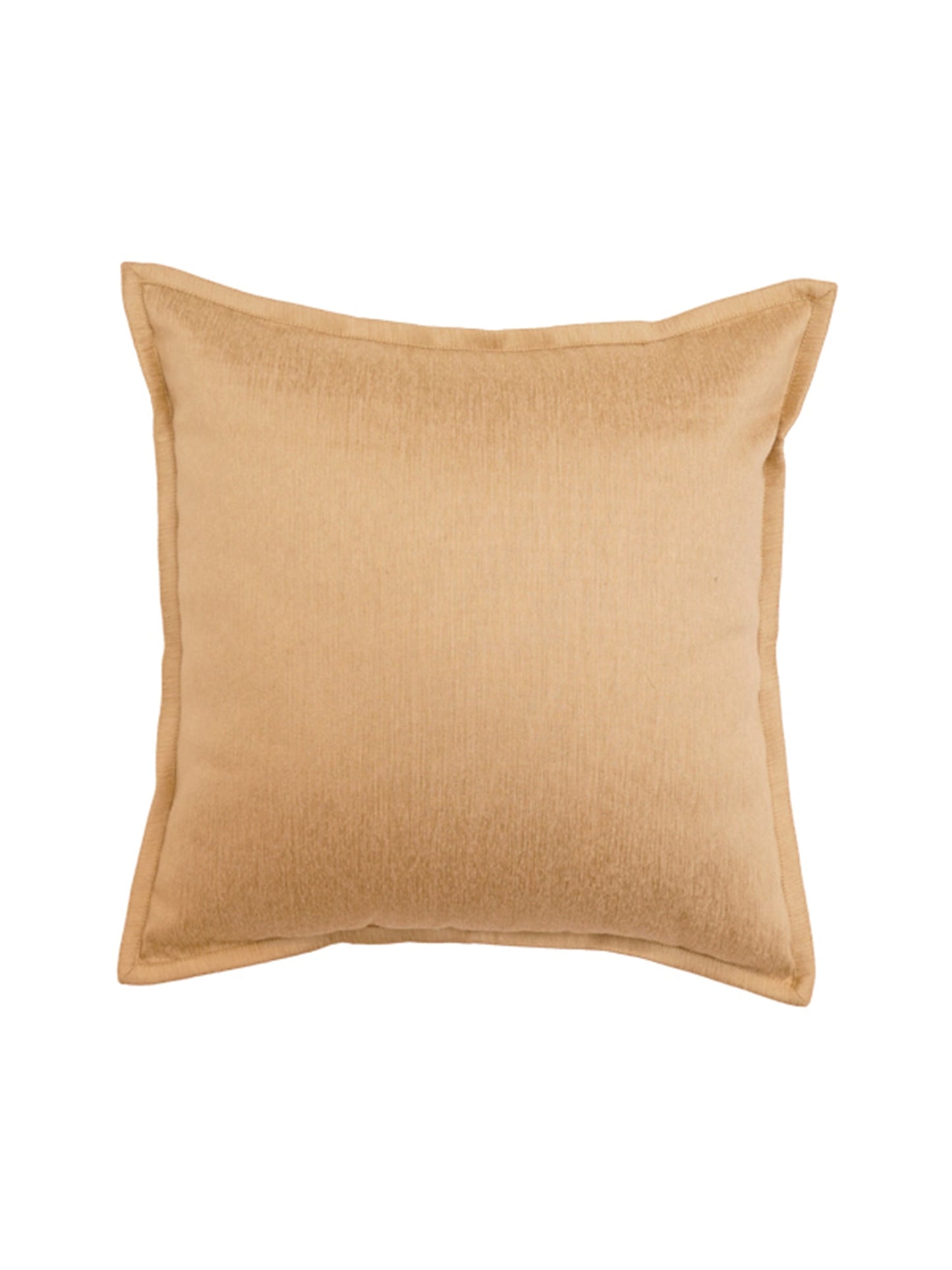 Cushion Cover Solid Polyester Blend Flange Gold 16"X16"