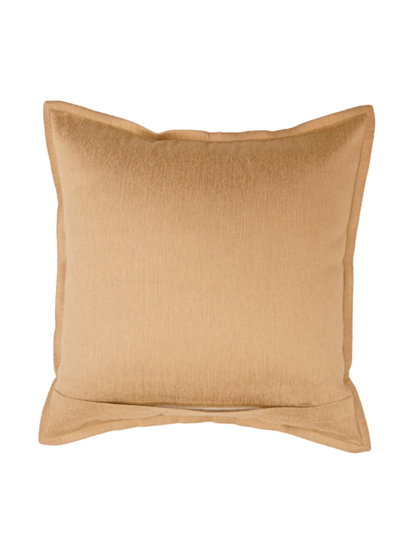 Cushion Cover Solid Polyester Blend Flange Gold 16"X16"