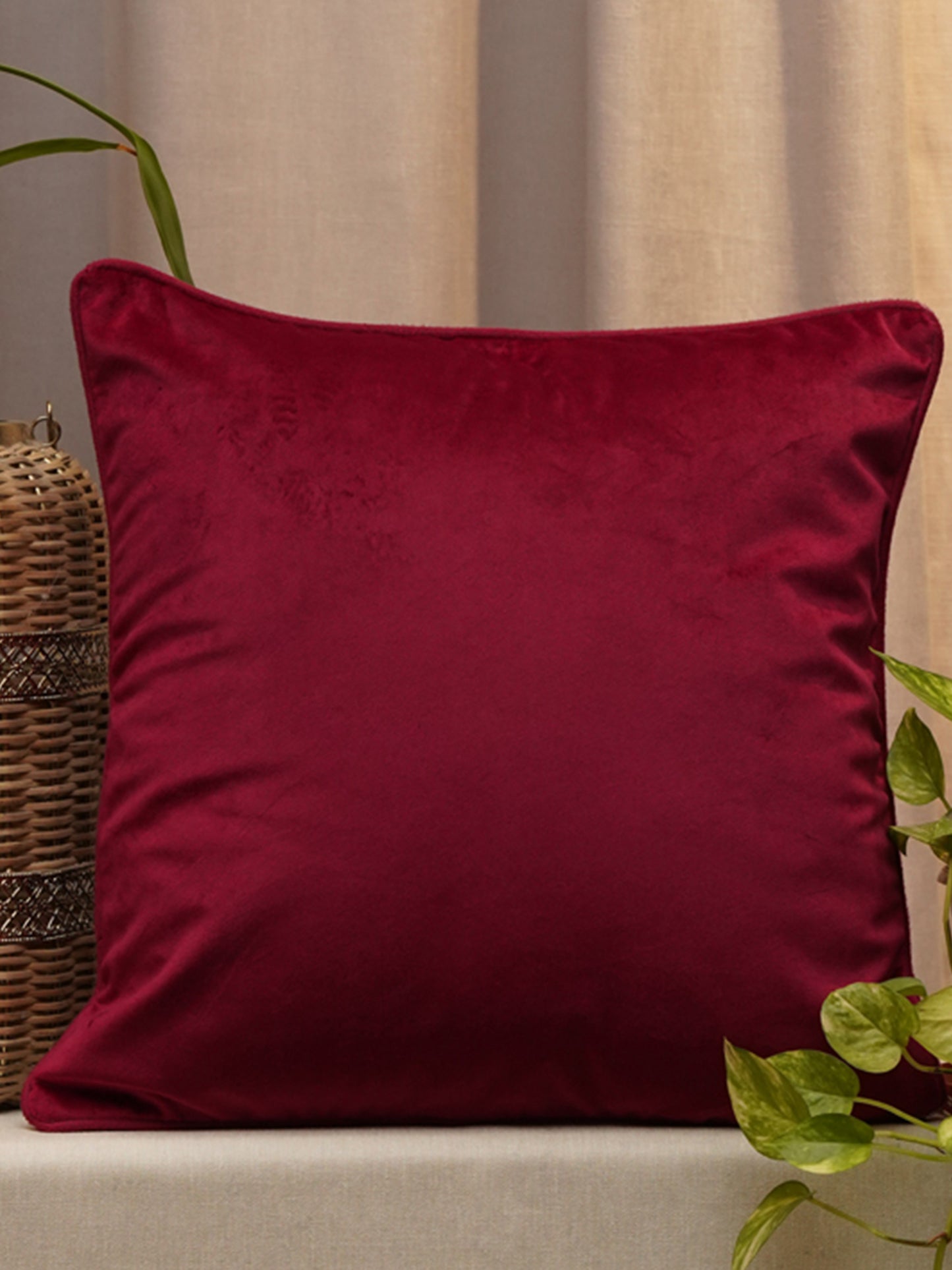 Cushion Cover Velvet Solid Rust - 12" X 12"