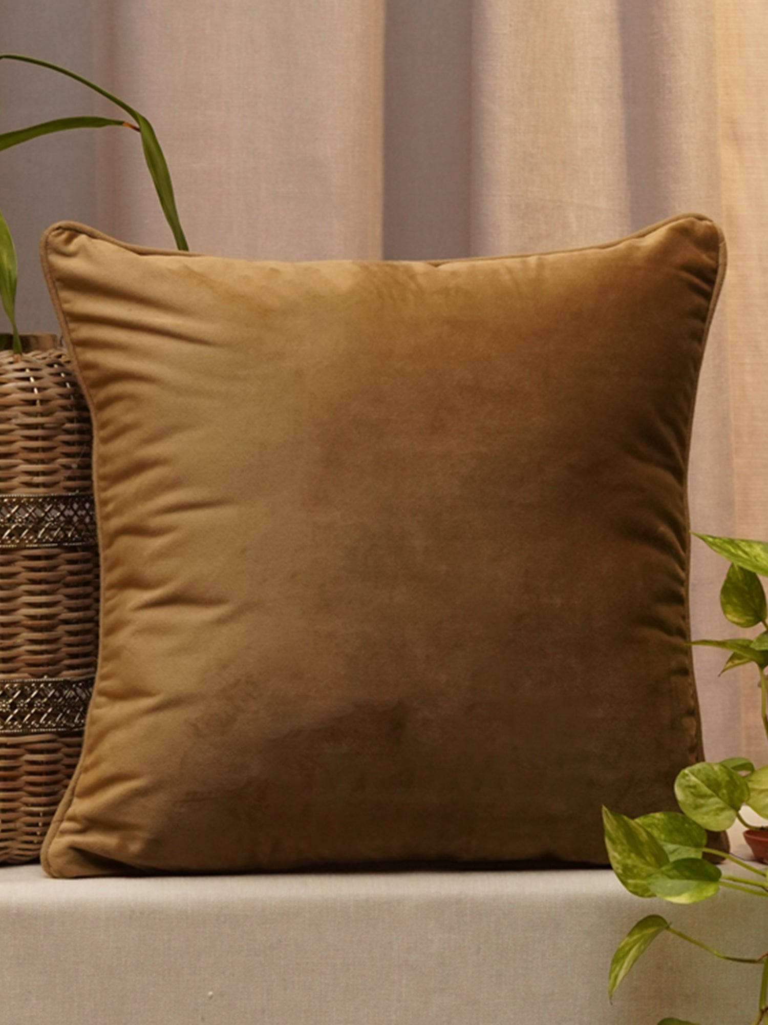 Cushion Cover Velvet Peach - 20" X 20"