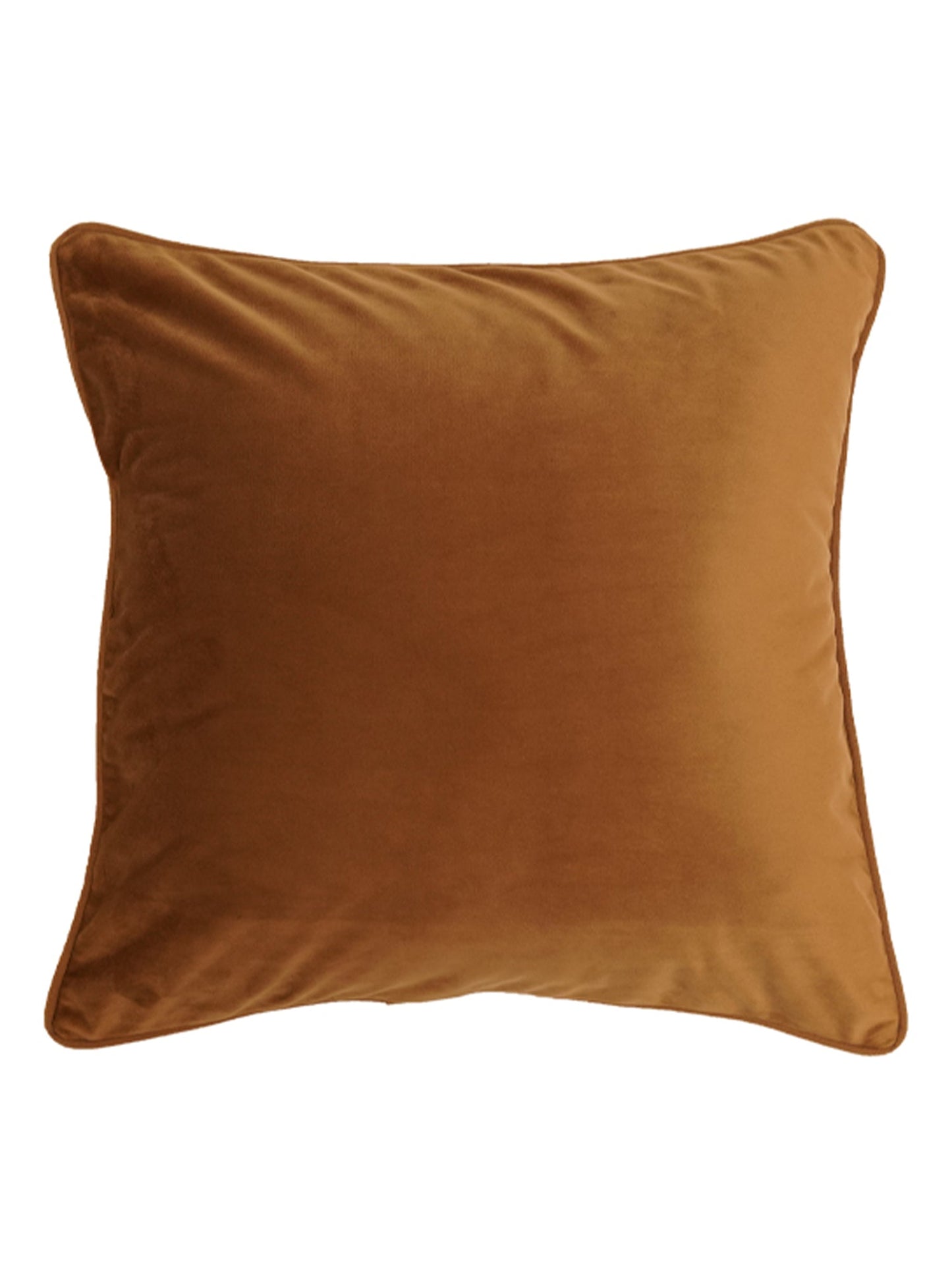 Cushion Cover Velvet Golden Brown - 20"X 20"