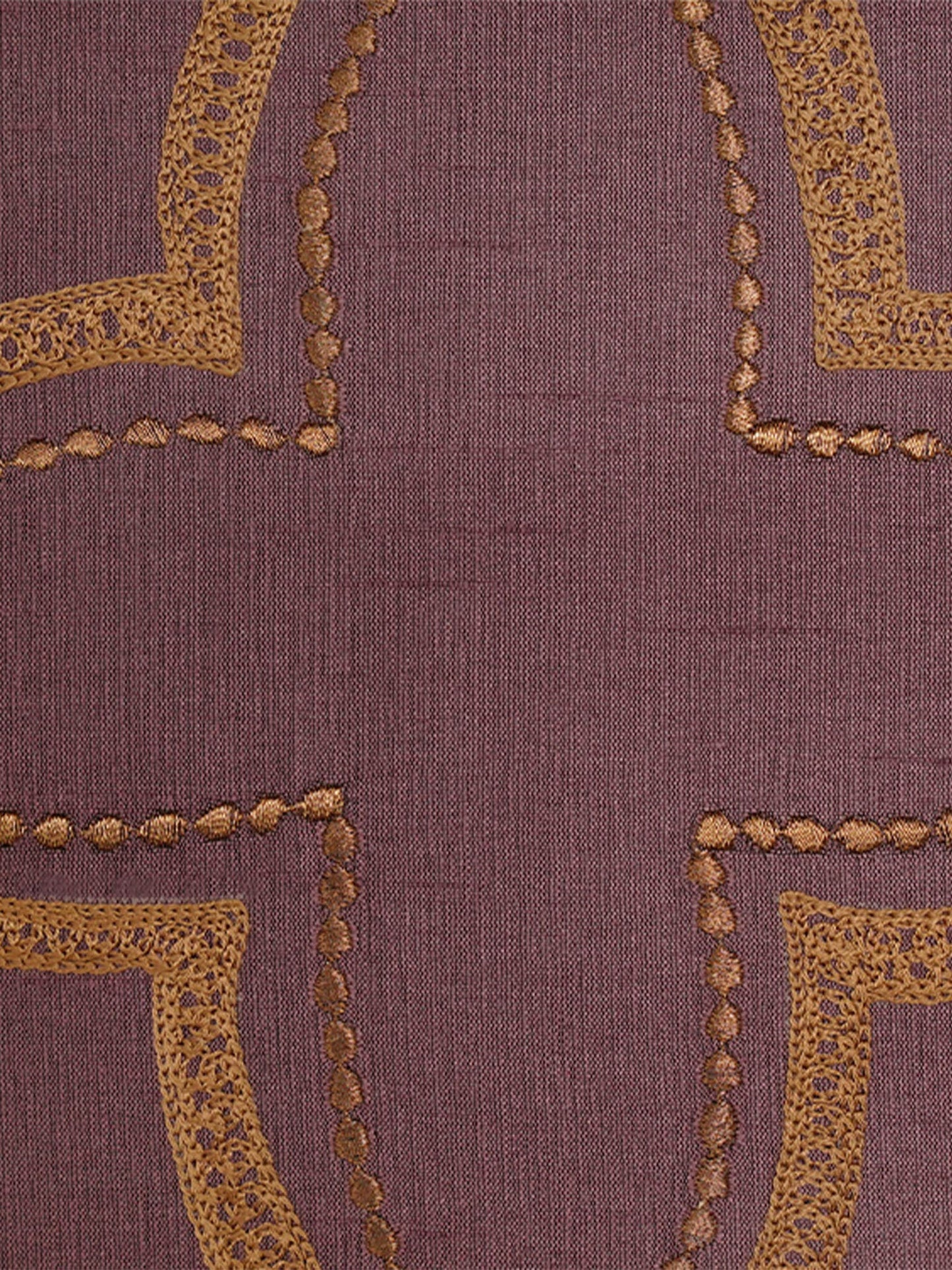 Embroidered Cushion Cover 100% Polyester Lilac - 16"x16"