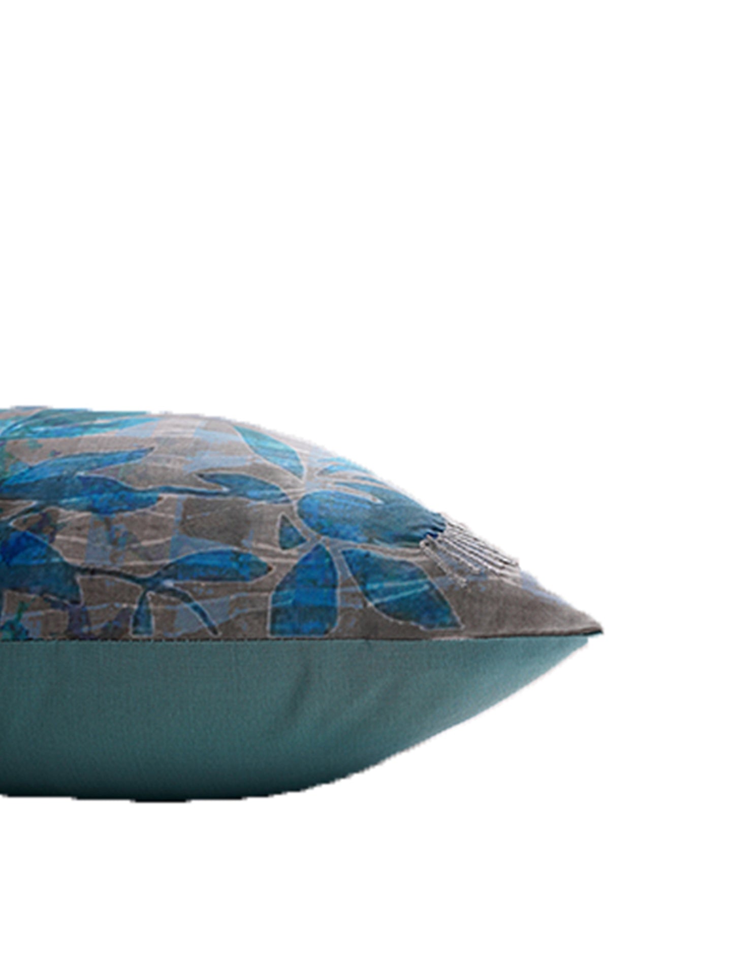 Cushion Cover 100% Polyster Floral Embroidered Teal - 16" X 16"
