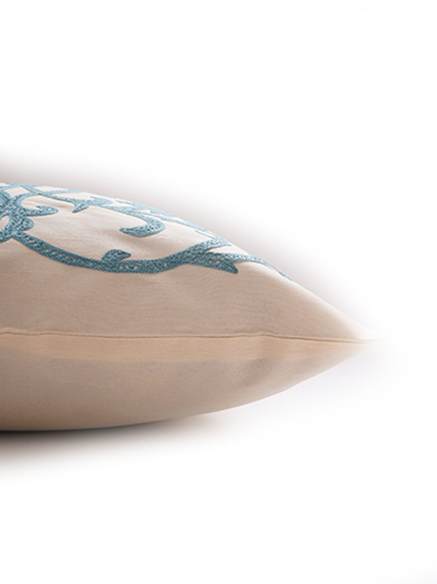 Cushion Cover 100% Polyster Floral Embroiderd Offwhite - 16" X 16"