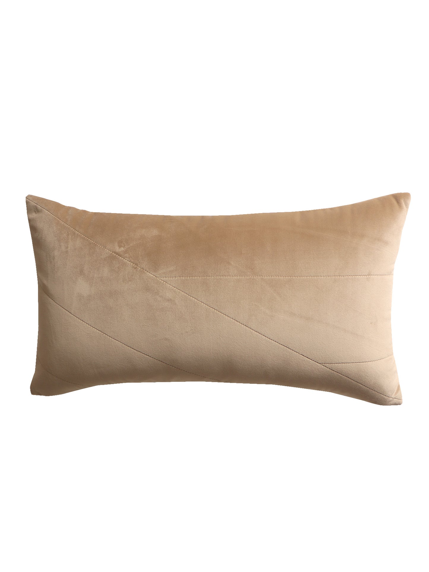 Quilted Cushion Cover Cotton Blend Beige - 12" x 22"