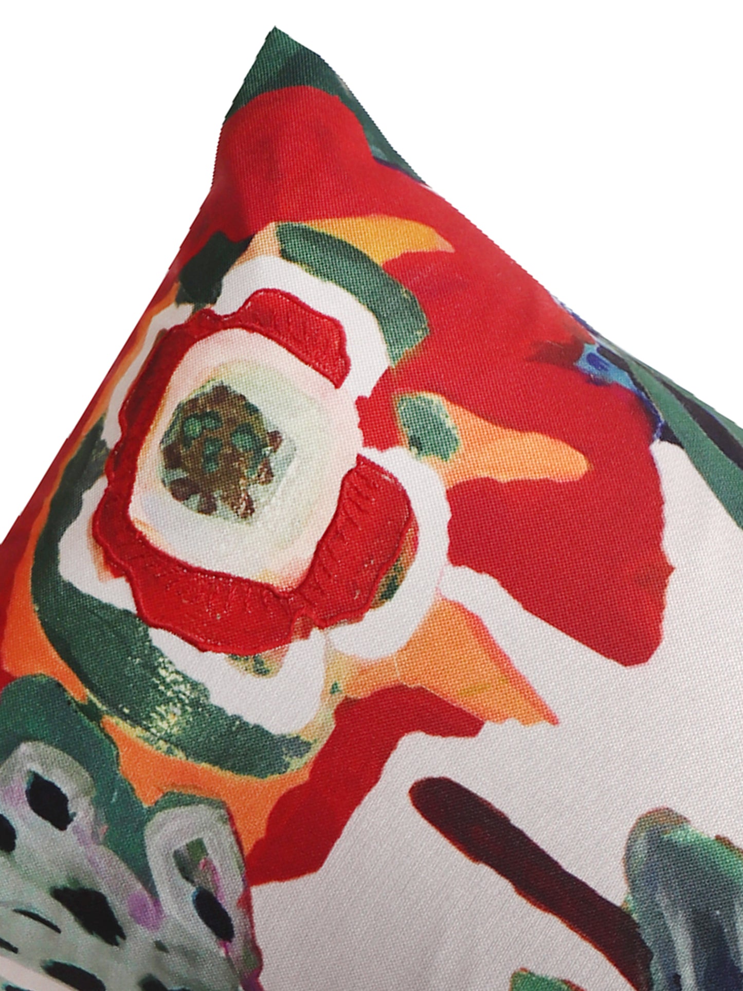 Red Printed Cushion Cover Cotton Polyester Blend Multi - 12" x 22"