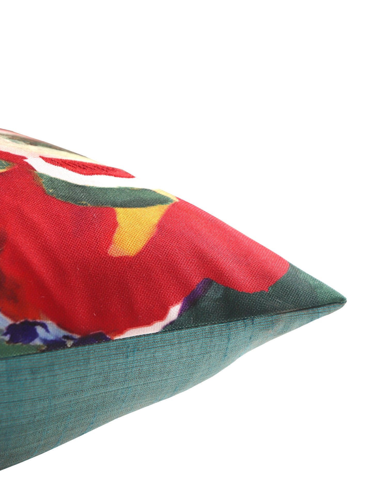 Red Printed Cushion Cover Cotton Polyester Blend Multi - 12" x 22"