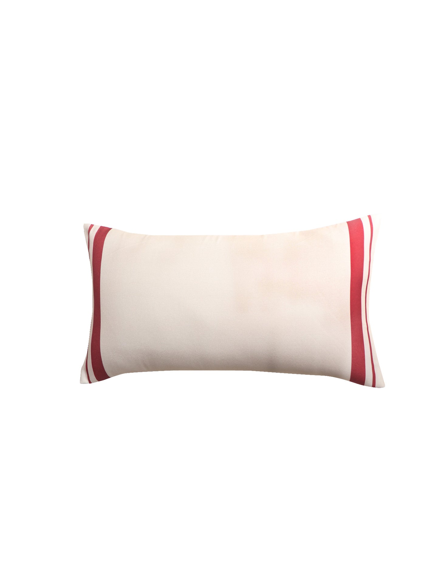 Printed Cushion Cover Stripes Cotton Poly Blend White/Red - 12" x 22"
