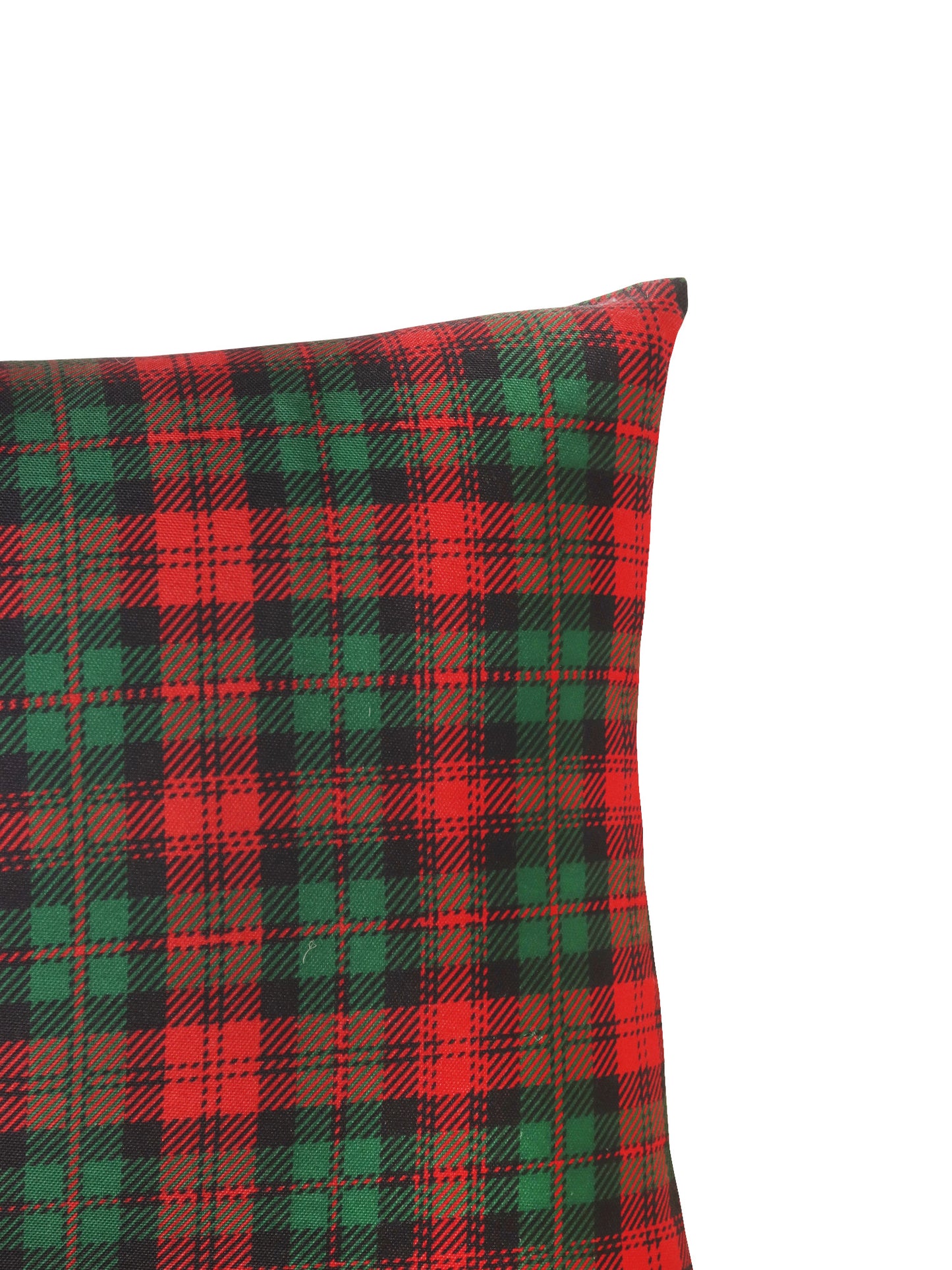Reversible Cushion Cover Polycanvas Digital print Checks Green - 16" X 16"