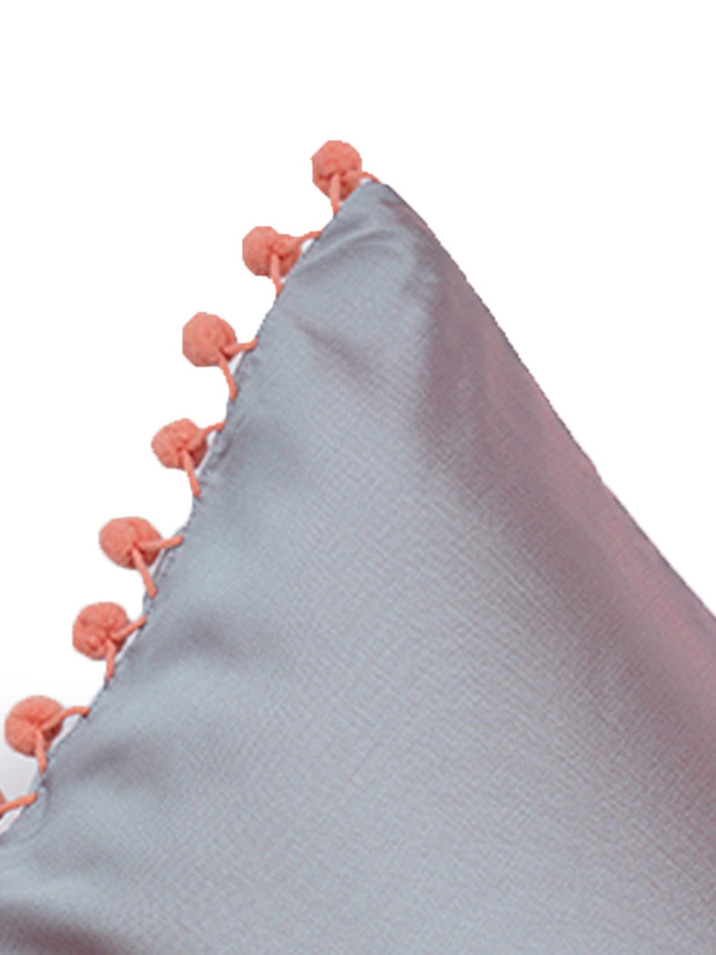 Cushion Cover 100% Polyster PomPoms Teal - 12" X 22"