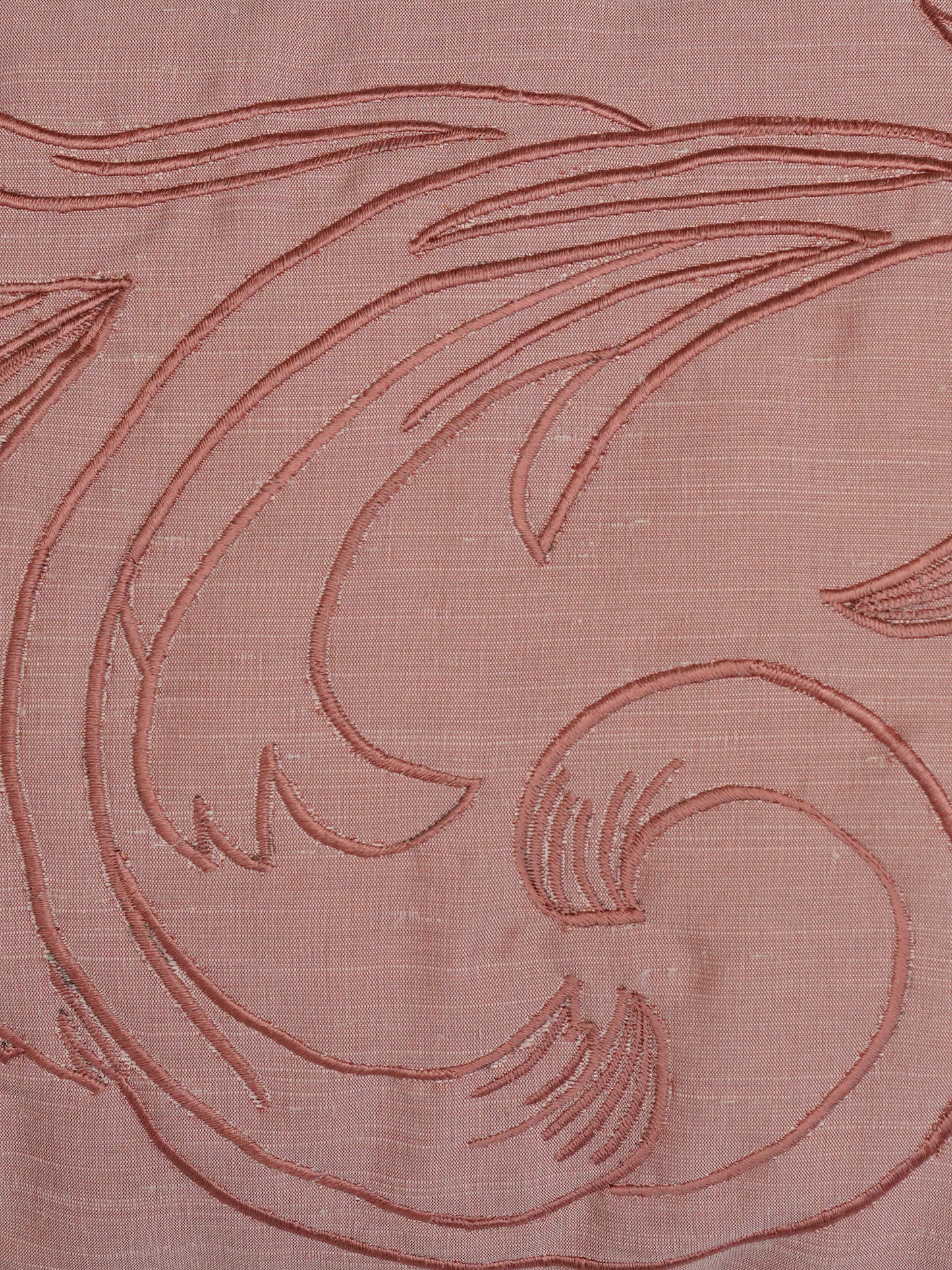 Cushion Cover Polyester Blend Cord Piping and Quilting with Embroidery Pink - 12" X 22"