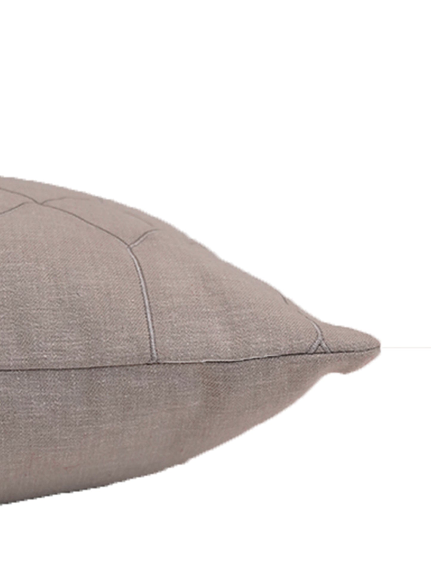 Cushion Cover Cotton Blend Geometric Quilted with Embroidery Grey - 12" X 22"