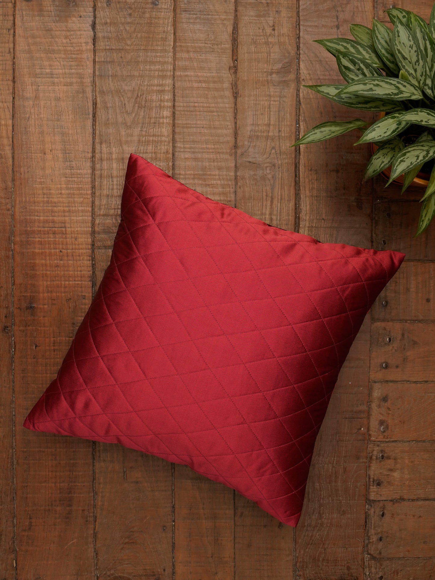 Cushion Cover Diamond Quilted Polyester Blend Orange - 16" x 16"