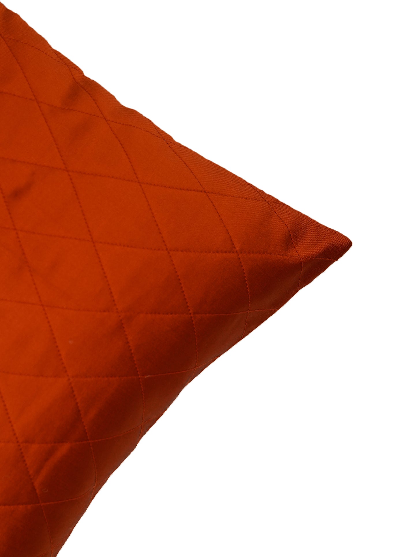 Cushion Cover Diamond Quilted Polyester Blend Orange - 16" x 16"