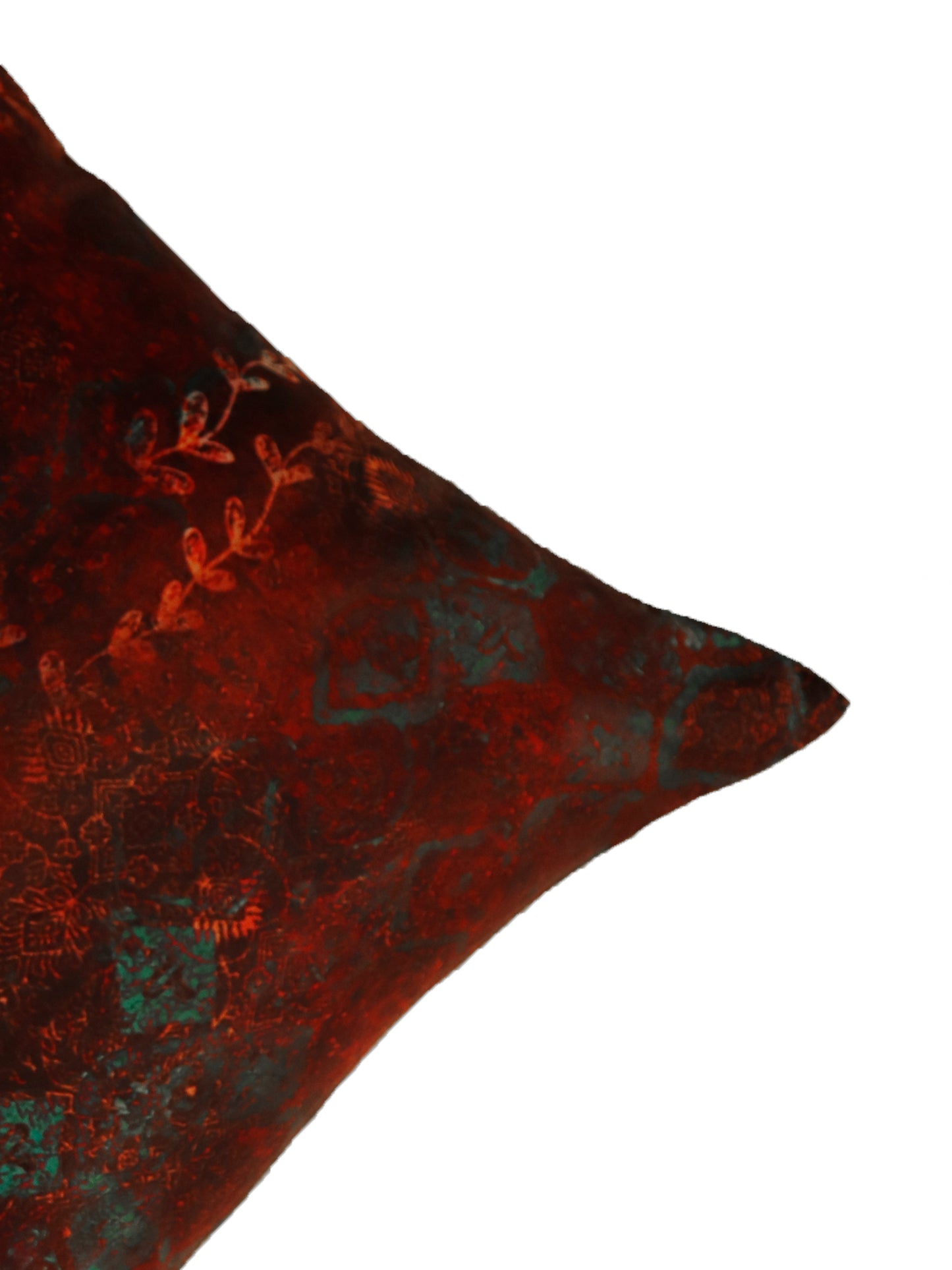Cushion Cover Printed Taffeta Contemporary Red Blue - 16" X 16"