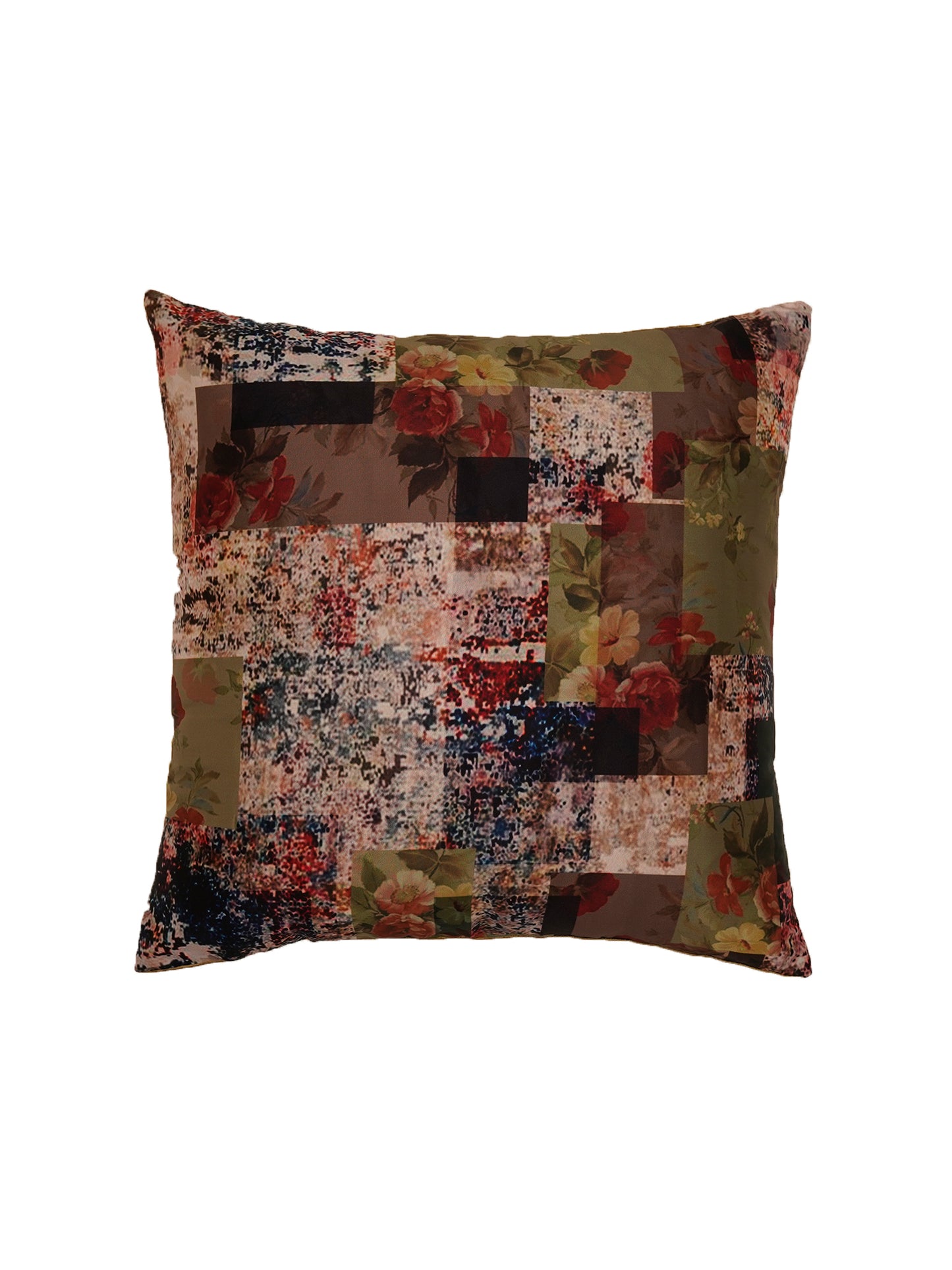 Cushion Cover Poly Canvas Patchwork FloralMulti - 16" X 16"