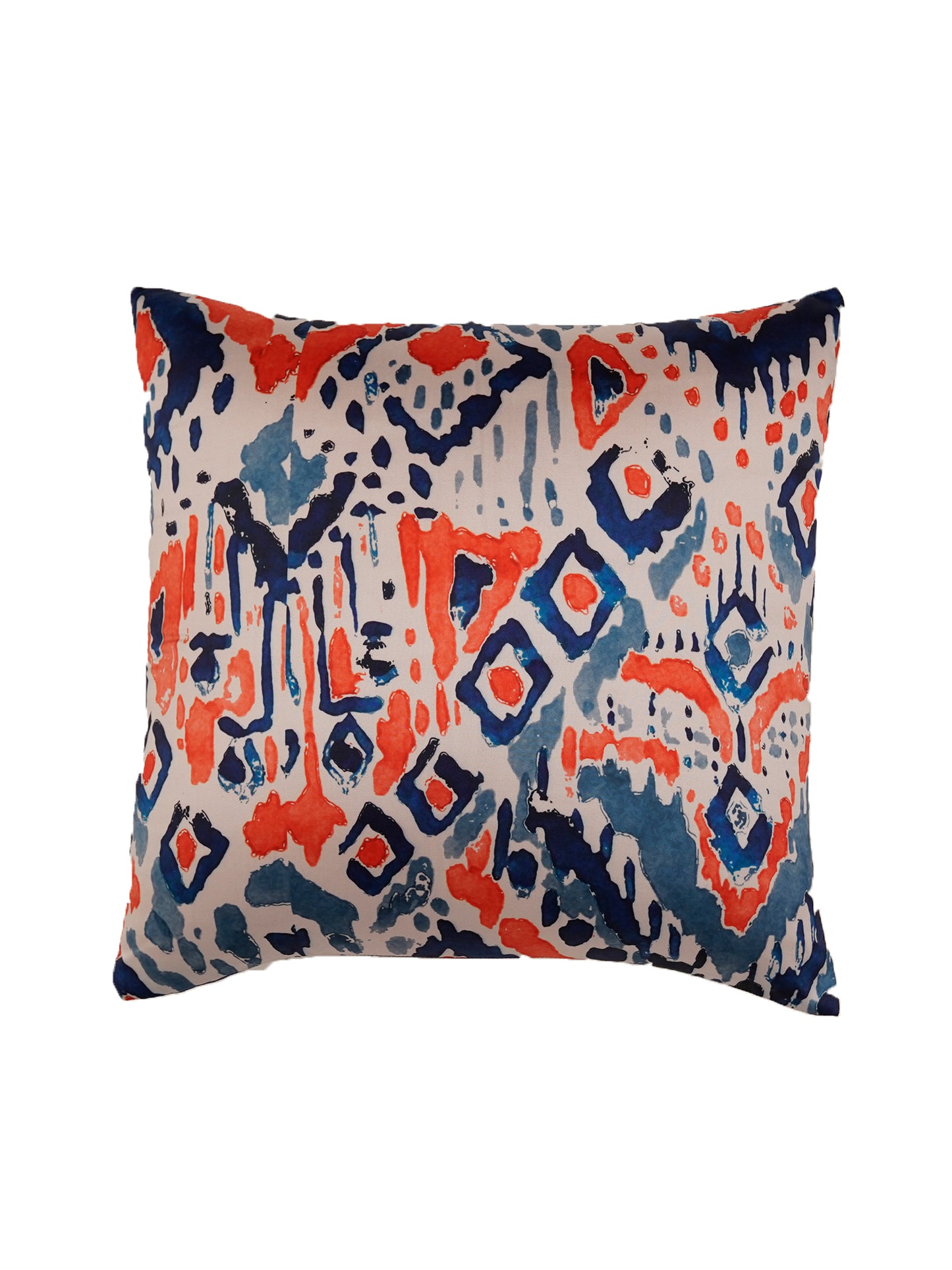 Cushion Cover Polycanvas Abstract Orange Blue - 16" X 16"