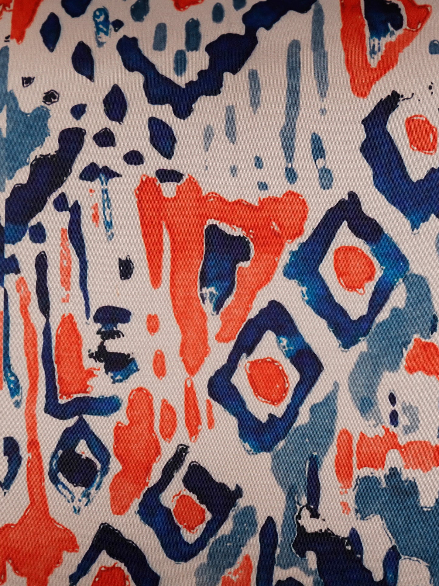Cushion Cover Polycanvas Abstract Orange Blue - 16" X 16"