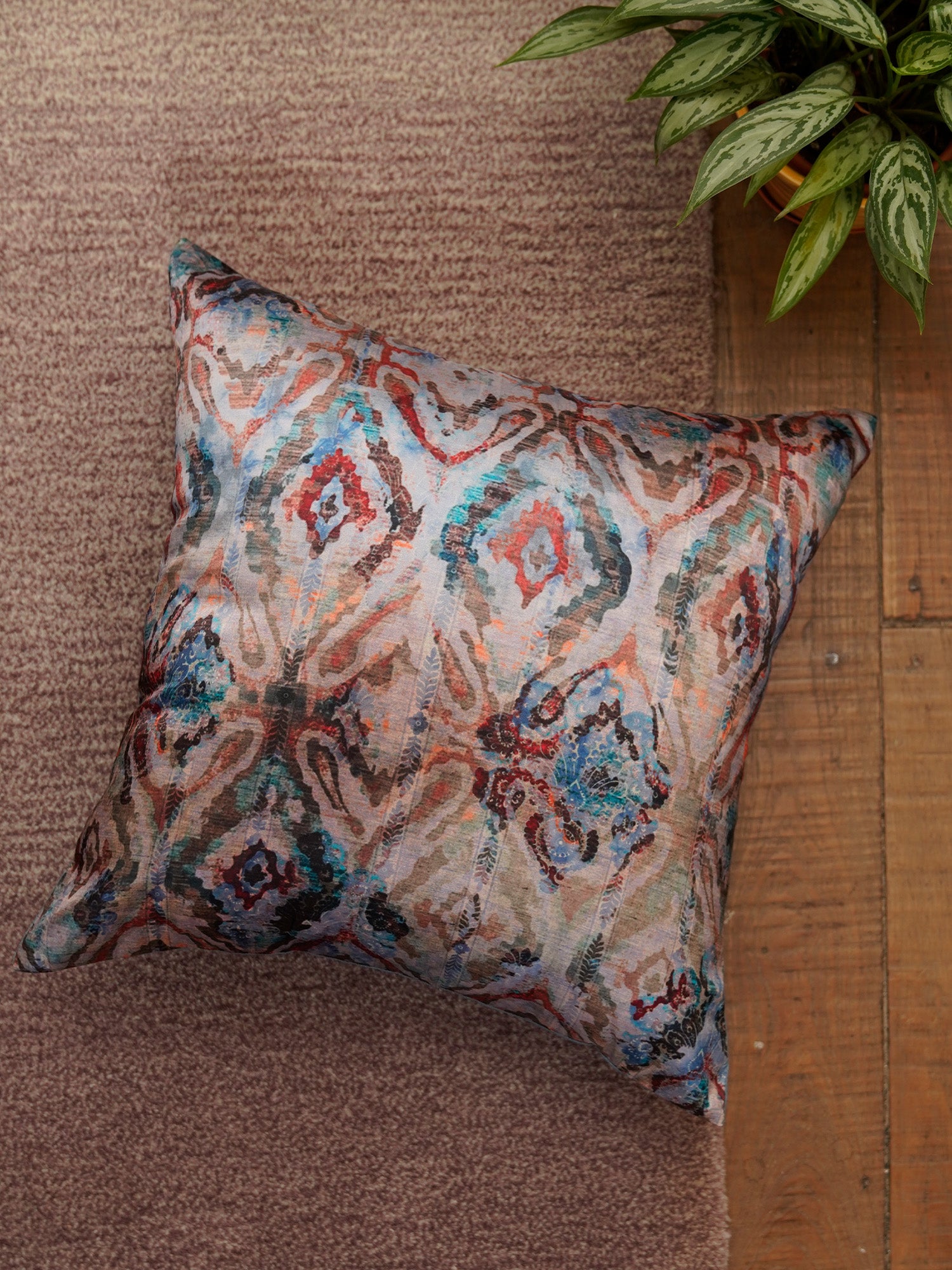 Cushion Cover Polycanvas Contemporary Ikat Multi - 16" X 16"