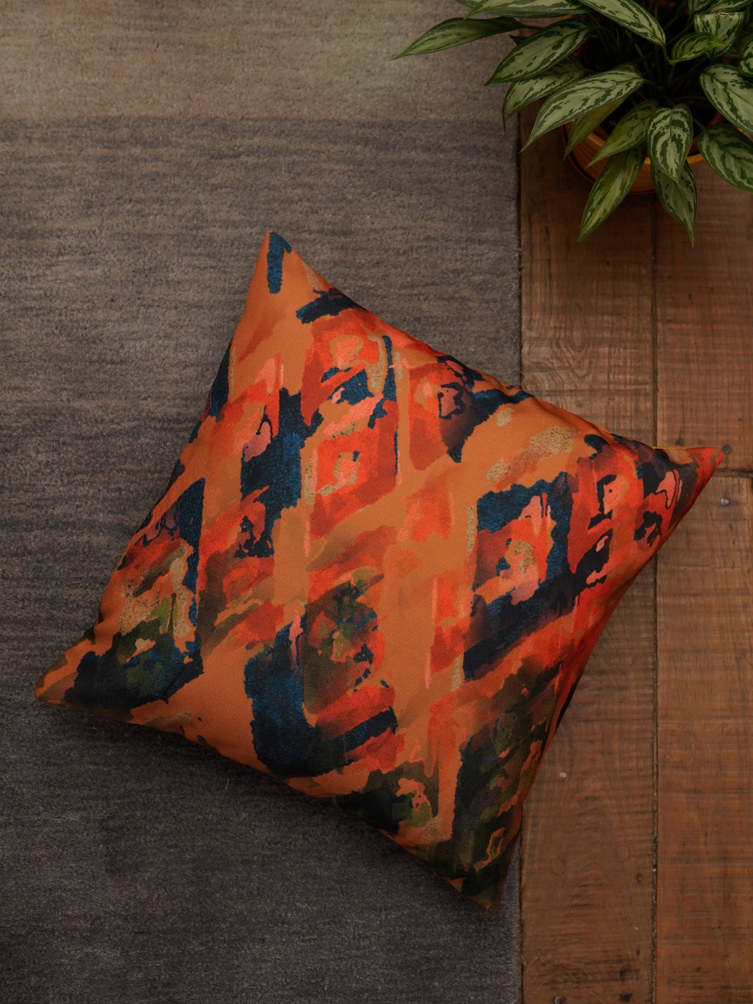 Cushion Cover Polycanvas Paisley Multi - 16" X 16"