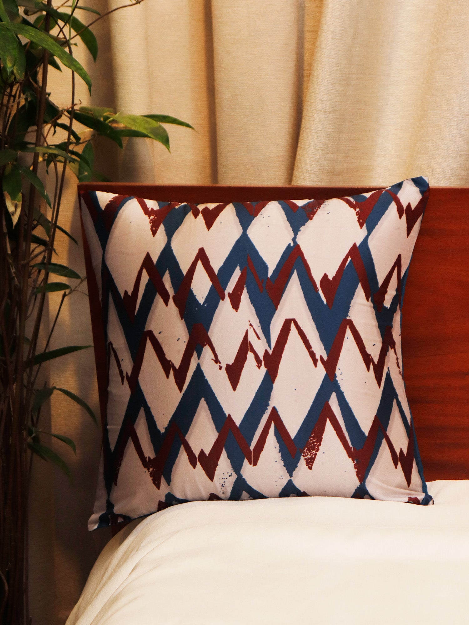 Cushion Cover Printed Taffeta Abstract Geometric Light Grey - 16"x16"