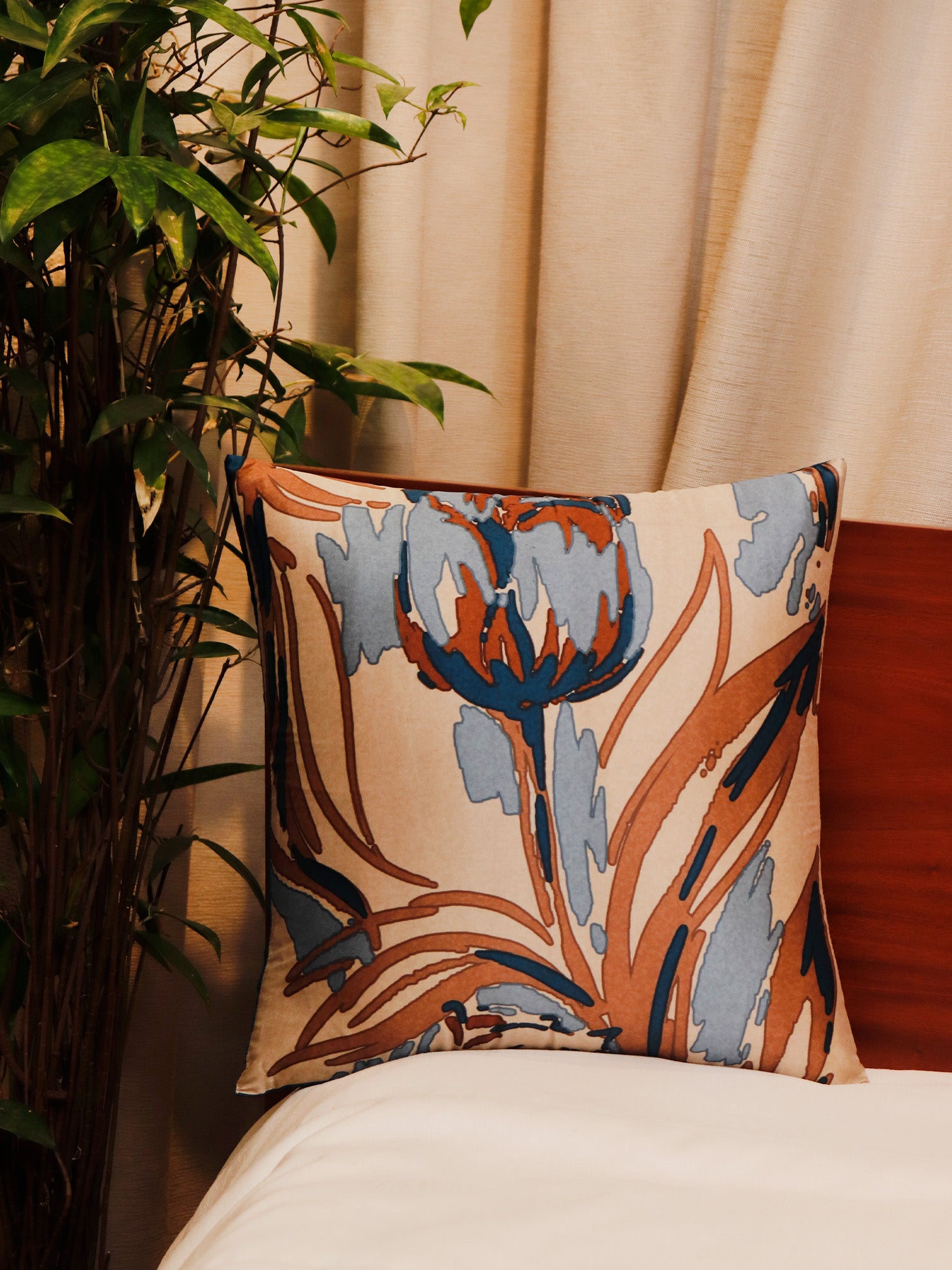 Cushion Cover Printed Poly Canvas Contemporary Floral Multi - 16"x16"