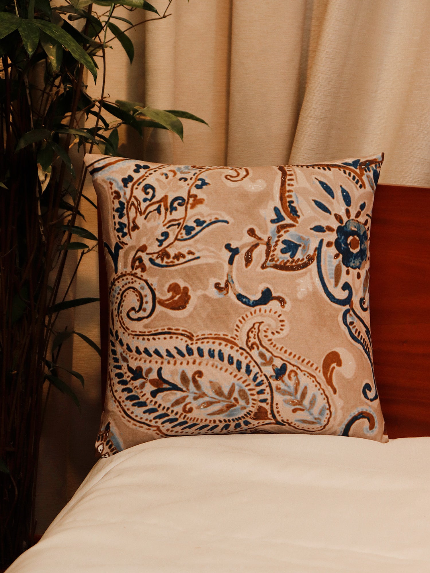 Cushion Cover Printed Poly Canvas Floral Multi - 16"x16"