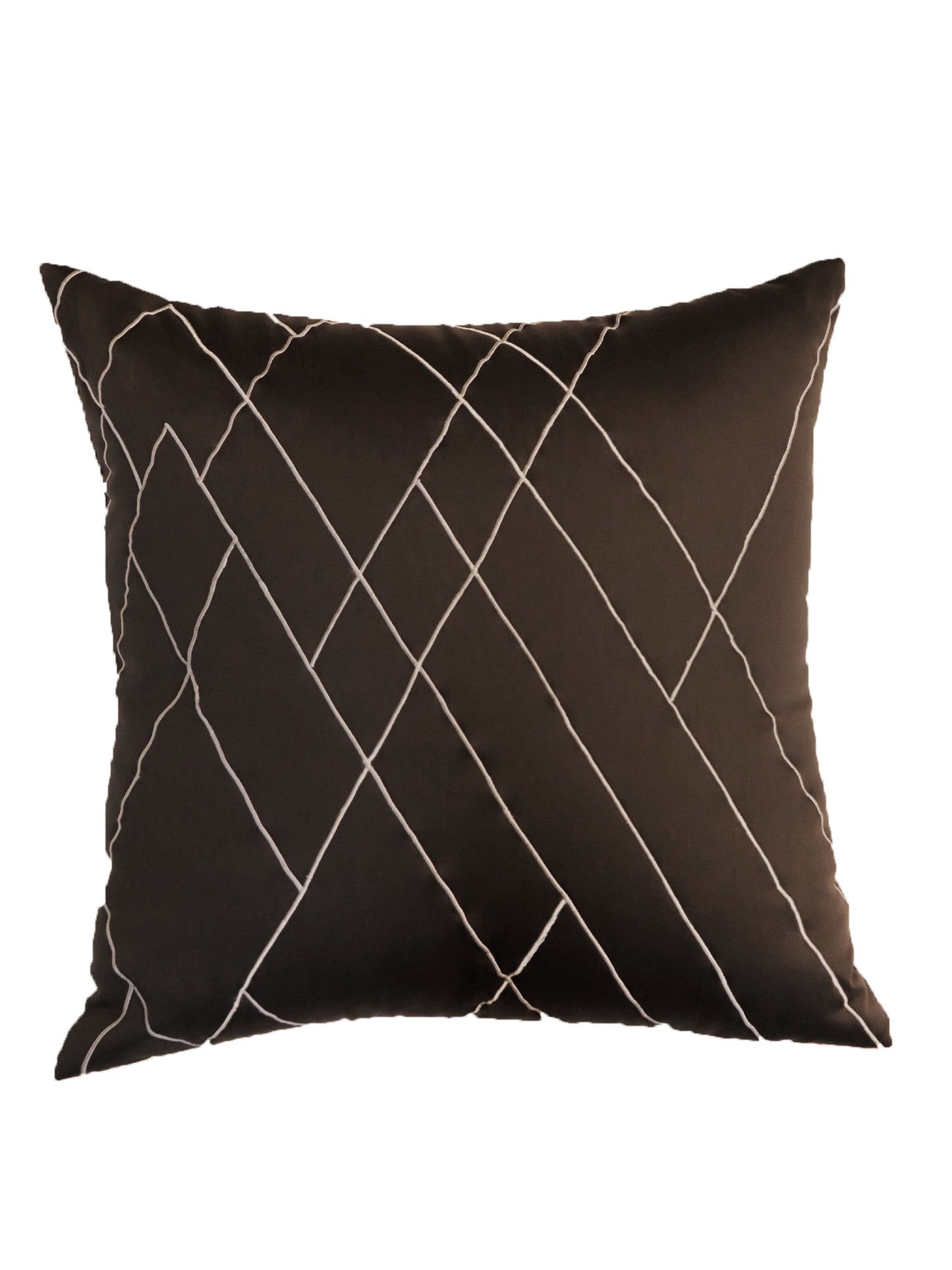 Cushion Cover 100% Cotton 520TC Quilted/Embrioiderd Dark Grey - 20X20