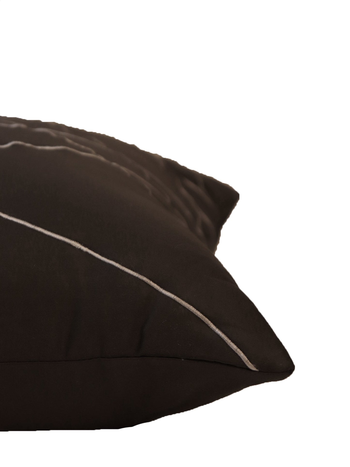 Cushion Cover 100% Cotton 520TC Quilted/Embrioiderd Dark Grey - 20X20