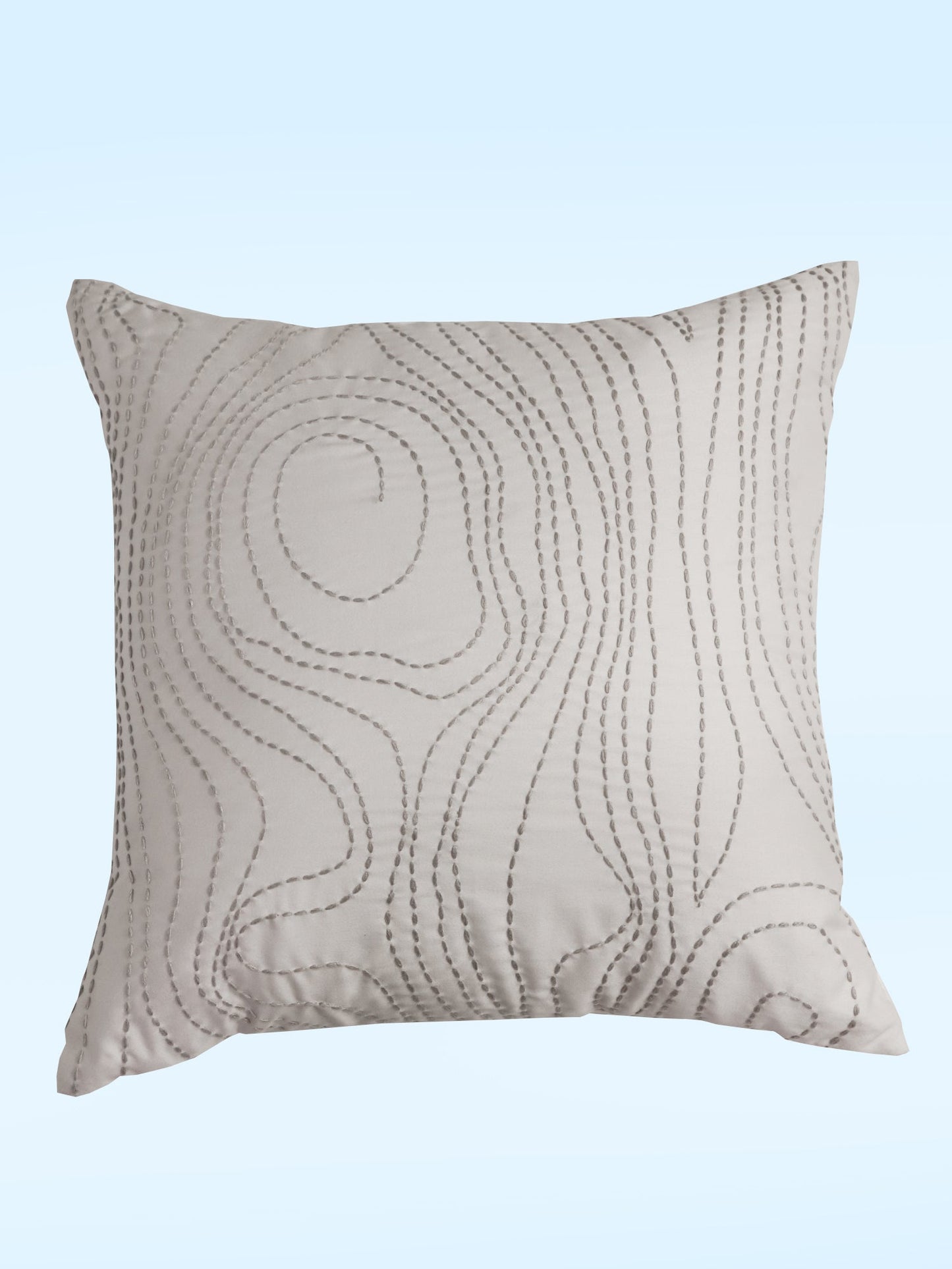 Cushion Cover 100% Cotton 520TC Hand Embroidered White - 16X16