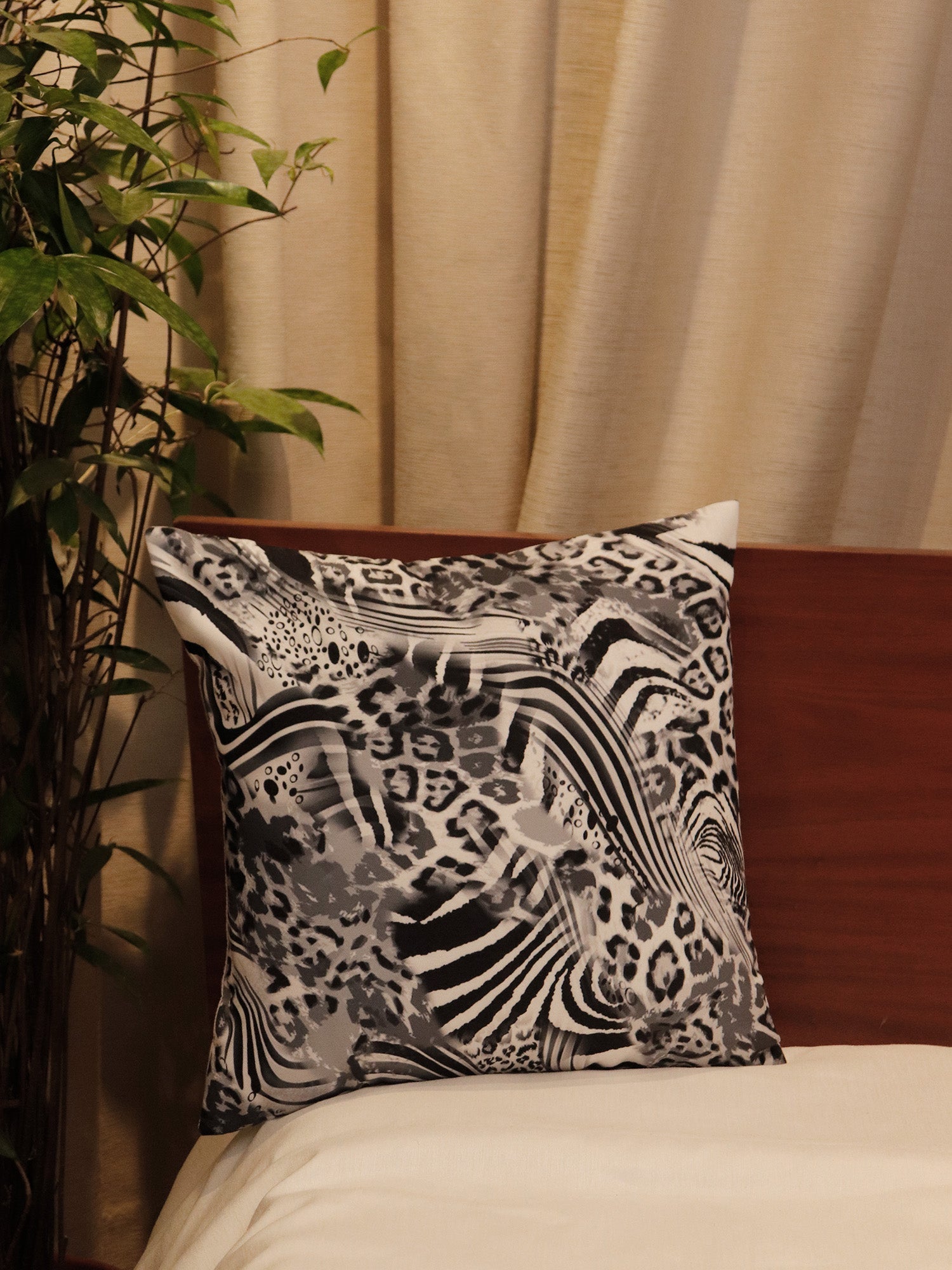 Cushion Cover Poly Canvas Animal Print - 16X16