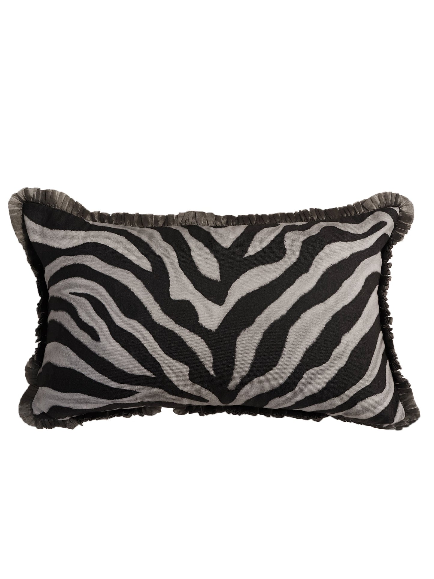 Cushion Cover Poly Canvas Animal Print Grey - 12X20