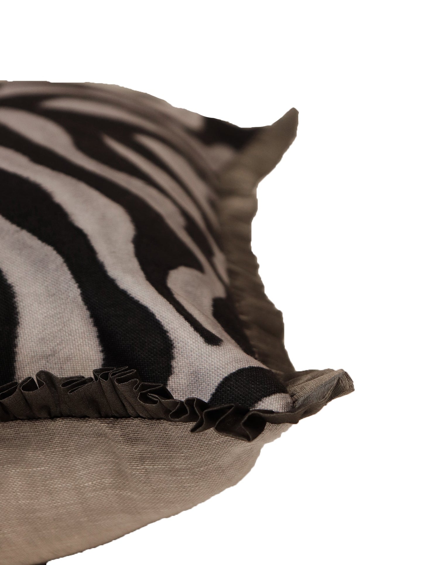 Cushion Cover Poly Canvas Animal Print Grey - 12X20