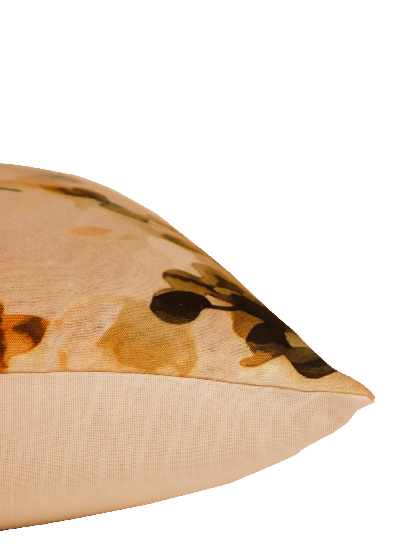 Cushion Cover Printed Poly Canvas Watercolor Florals Beige - 16"x16"
