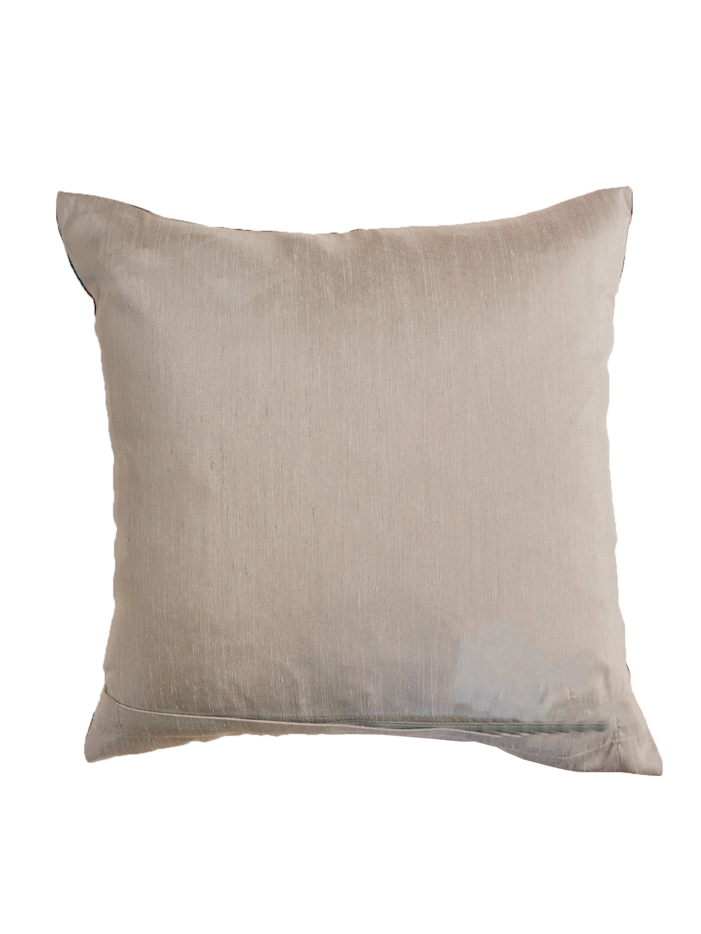 Cushion Cover Printed Poly Canvas Floral Brown Blue Yellow - 16"x16"