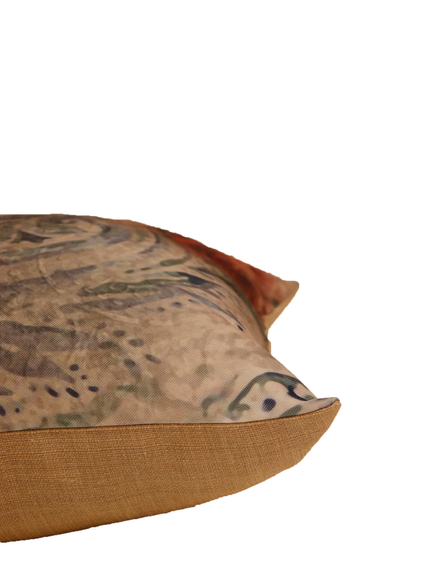 Cushion Cover Printed Poly Canvas Vintage Floral Grey - 16"x16"