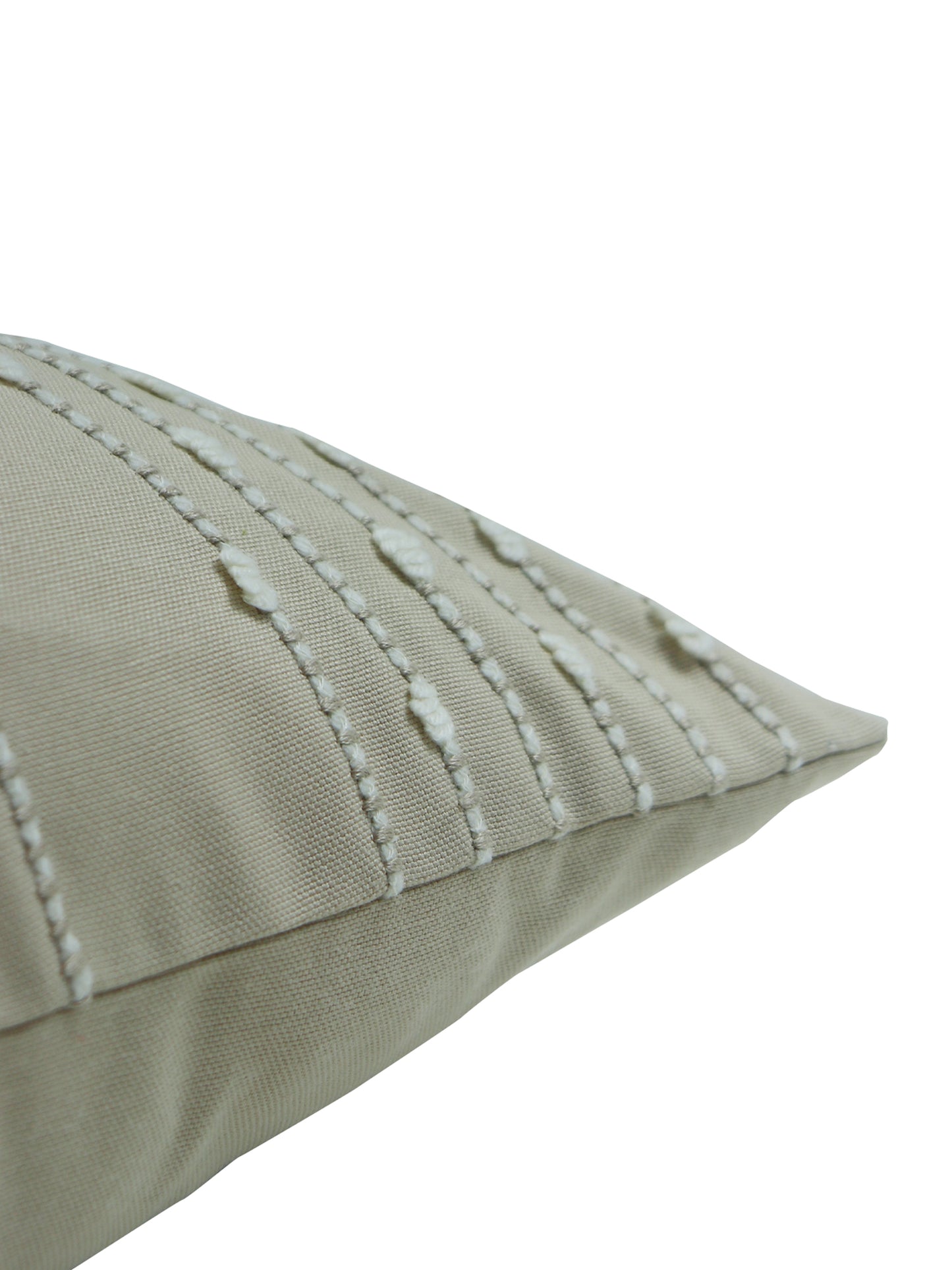 Hand embroidered Cushion Cover Beige - 16" X 16"
