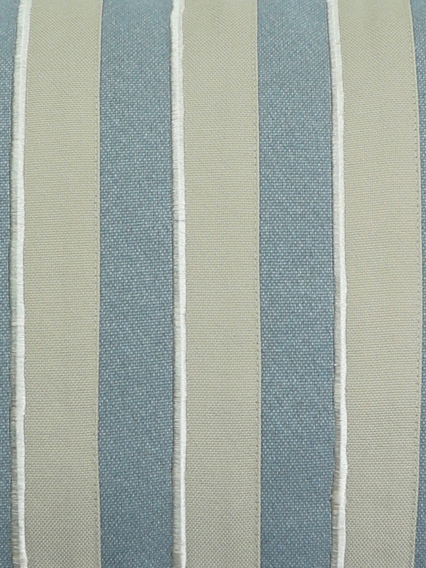 Embroidered Cushion Cover with Striped Patchwork Beige Grey - 12" X 22"