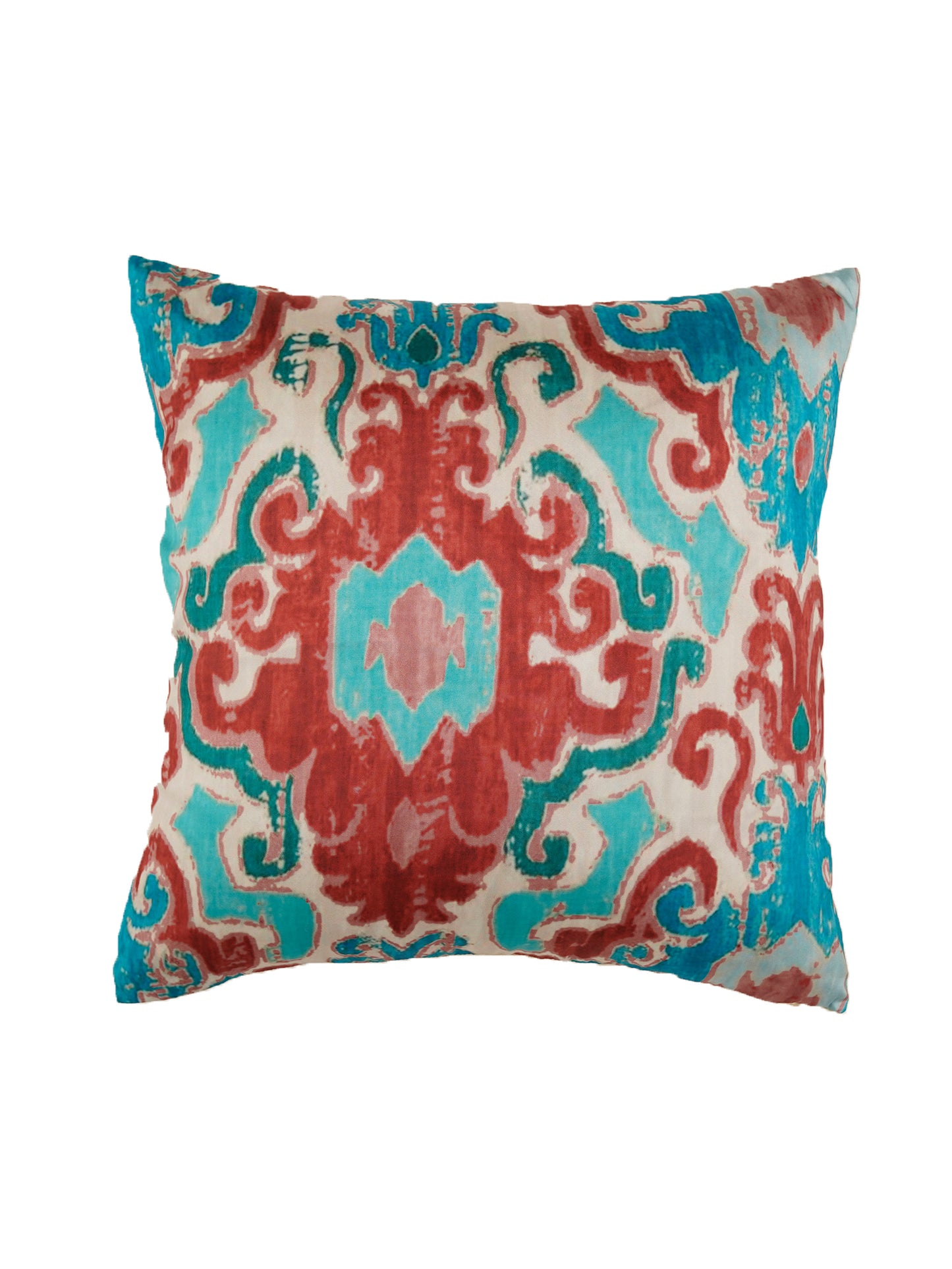 Cushion Covers Set Of 3 Polycanvas Printed Watercolor Ikat Multi- 16" X 16"