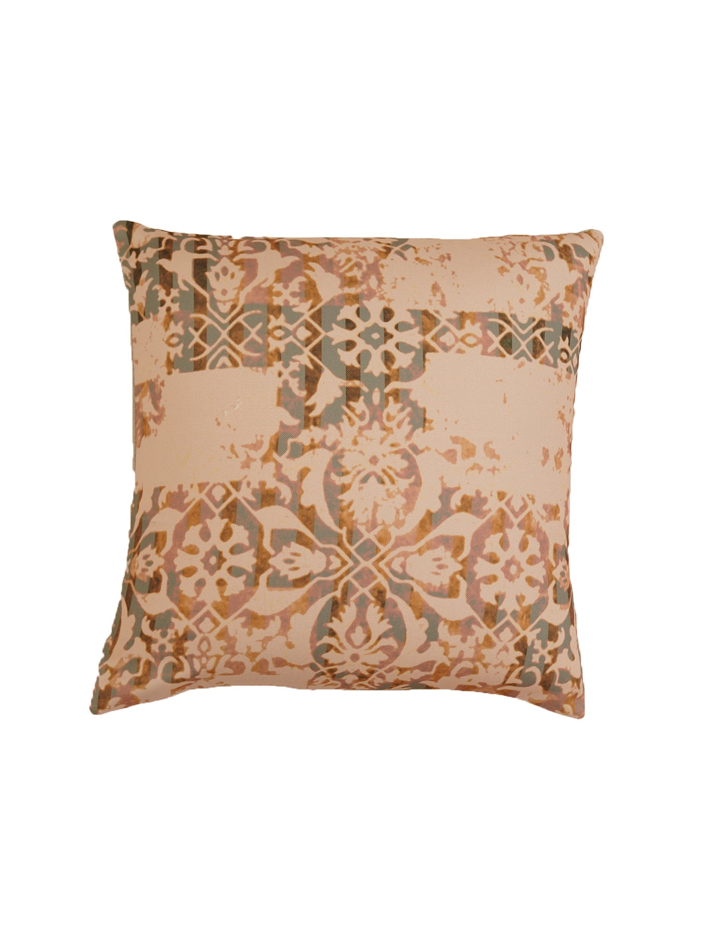Cushion Covers Set Of 3 Polycanvas Printed Abstract Ikat Pattern Multicolor- 16" X 16"