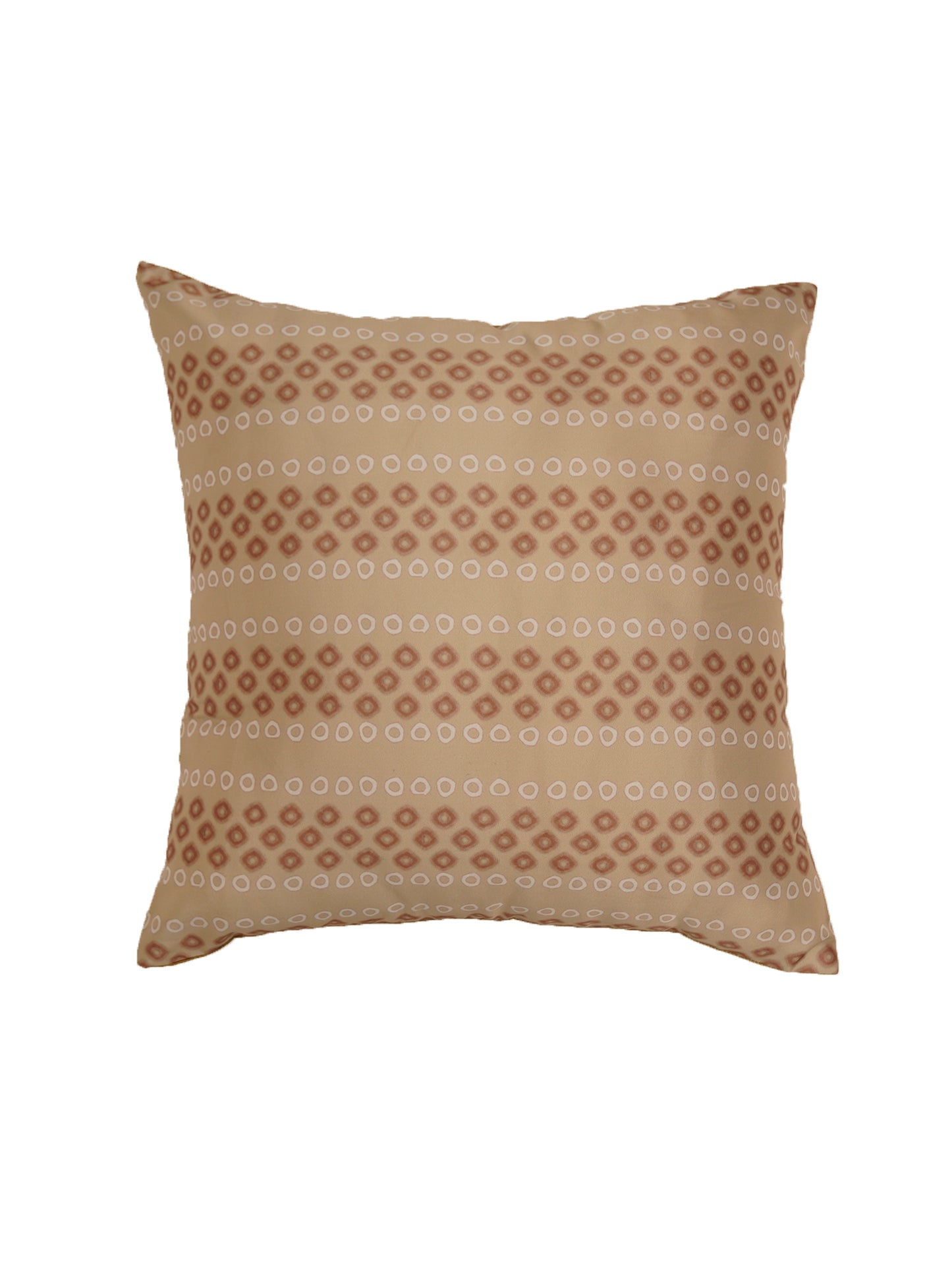 Cushion Covers Set Of 3 Polycanvas Printed Bandhani Painted Motifs Multi- 16" X 16"