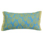 Cushion Cover Poly Canvas Digital print With Frayed Edges Blue Yellow - 12"X22"