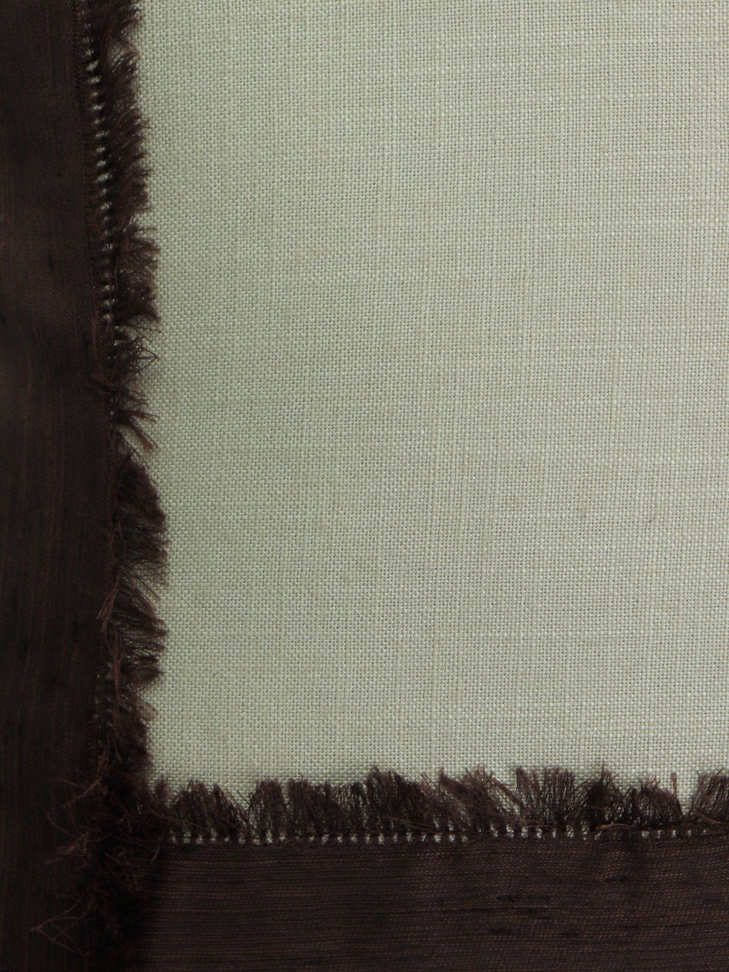 Co-ordinated Embroidered Cushion Cover (Set of 3) with Frayed Edges and Cord Piping Beige/Brown - 16" X 16"