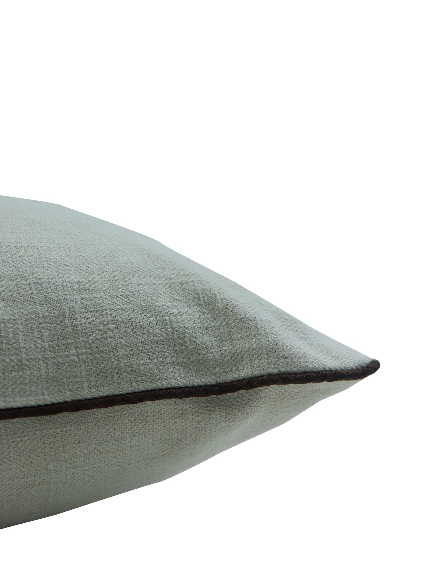 Co-ordinated Embroidered Cushion Cover (Set of 3) with Frayed Edges and Cord Piping Beige/Brown - 16" X 16"