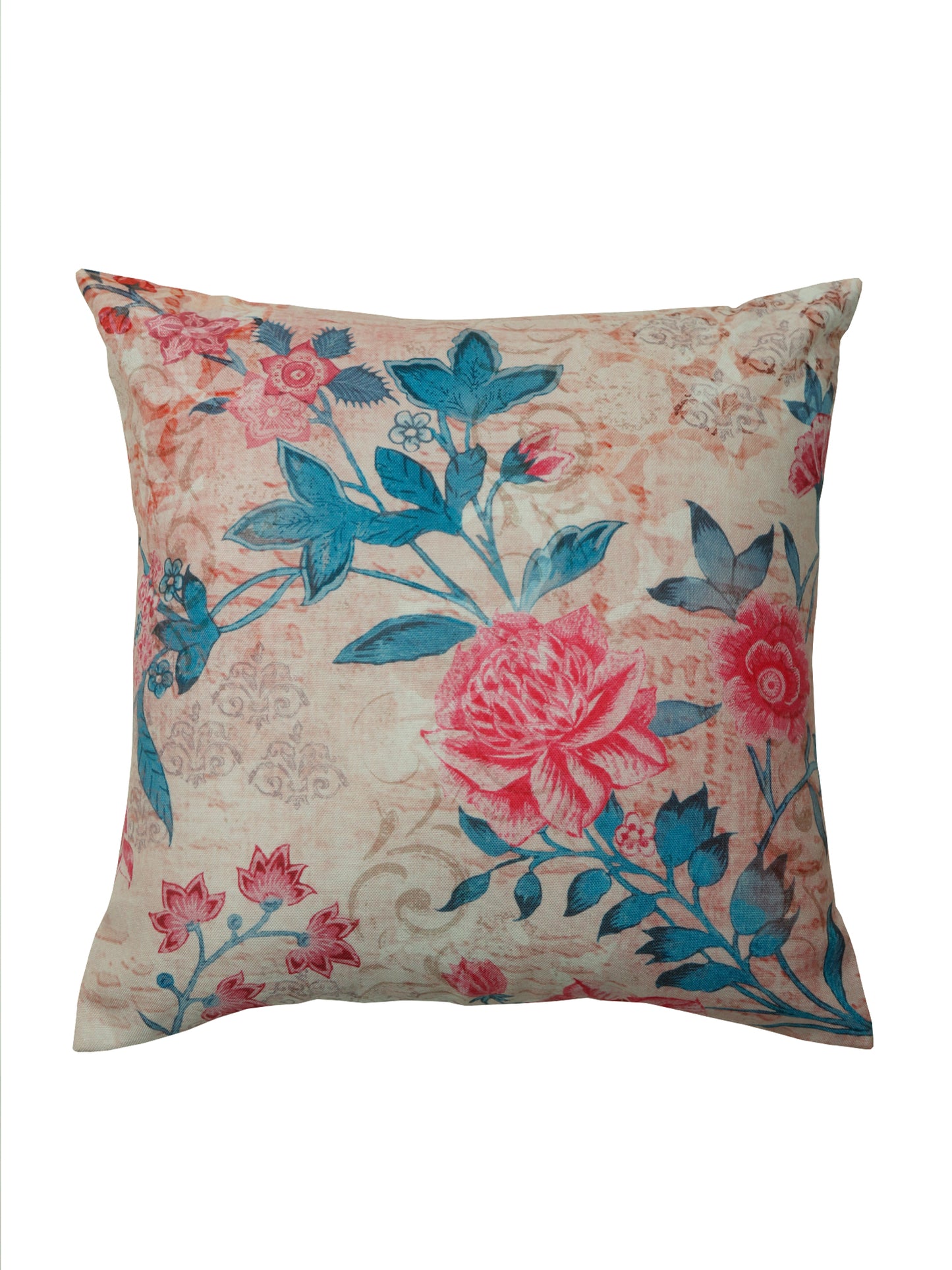 Printed Cushion Cover Polyester Floral Pink - 16" X 16"