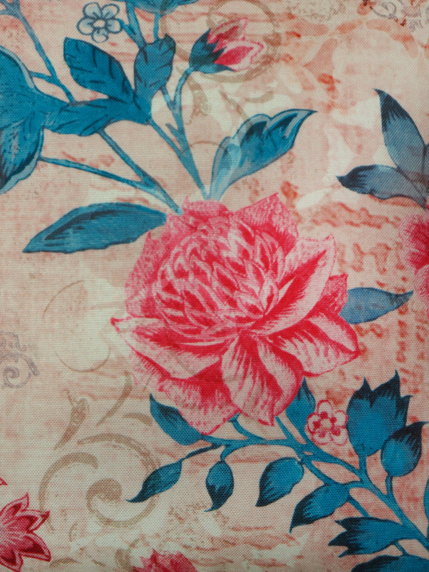 Printed Cushion Cover Polyester Floral Pink - 16" X 16"