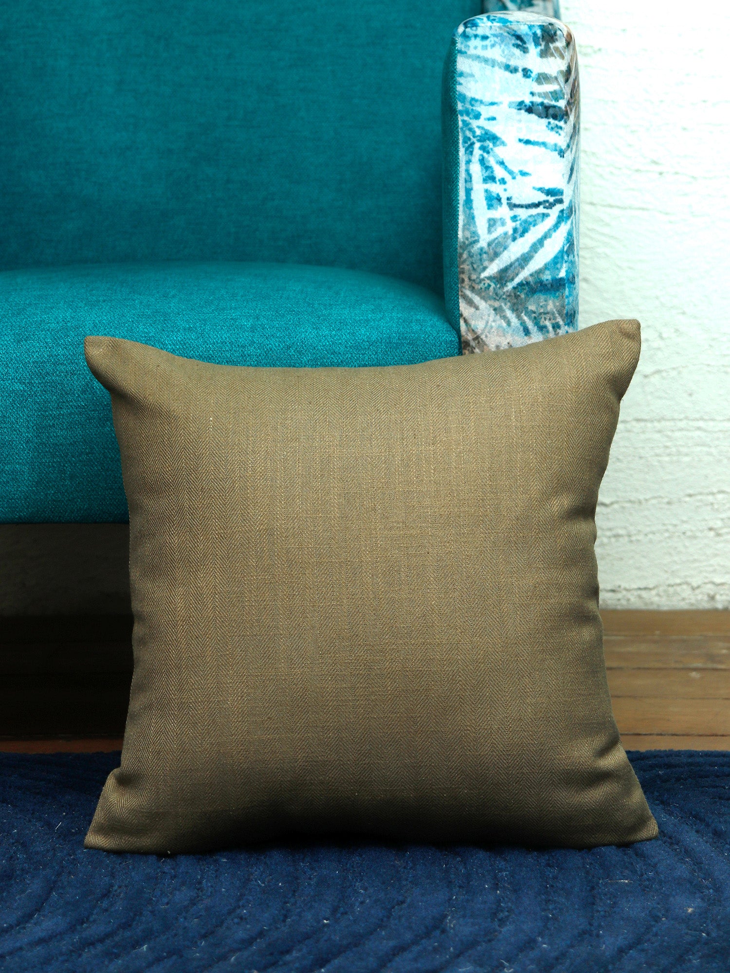 Cushion Cover Cotton Blend Solid Brown - 16" X 16"