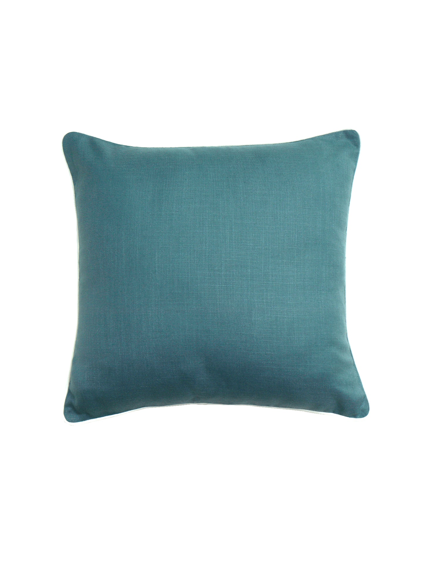 Cushion Cover Cotton Blend with Cord Piping Teal Blue - 16" X 16"