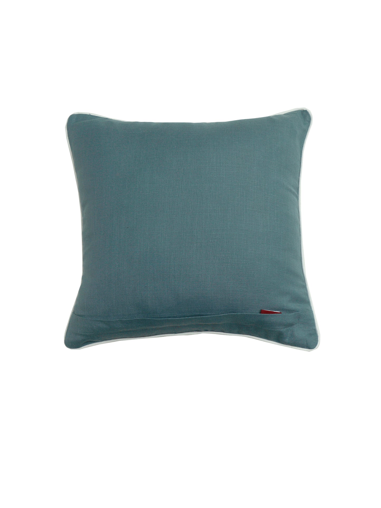 Cushion Cover Cotton Blend with Cord Piping Teal Blue - 16" X 16"