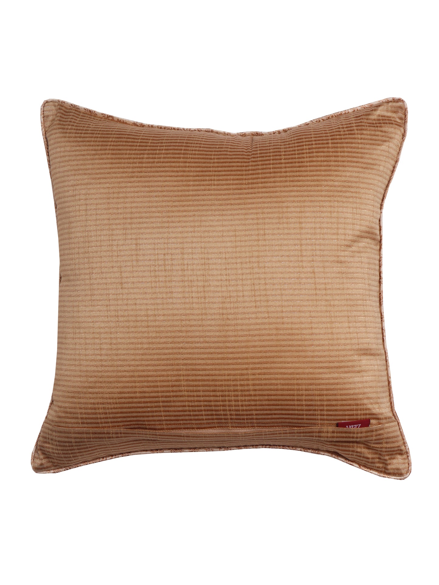 Co-ordinated Cushion Cover Set of 5 Cotton Blend Self Textured Brocade Orange/Musterd - 16" X 16"